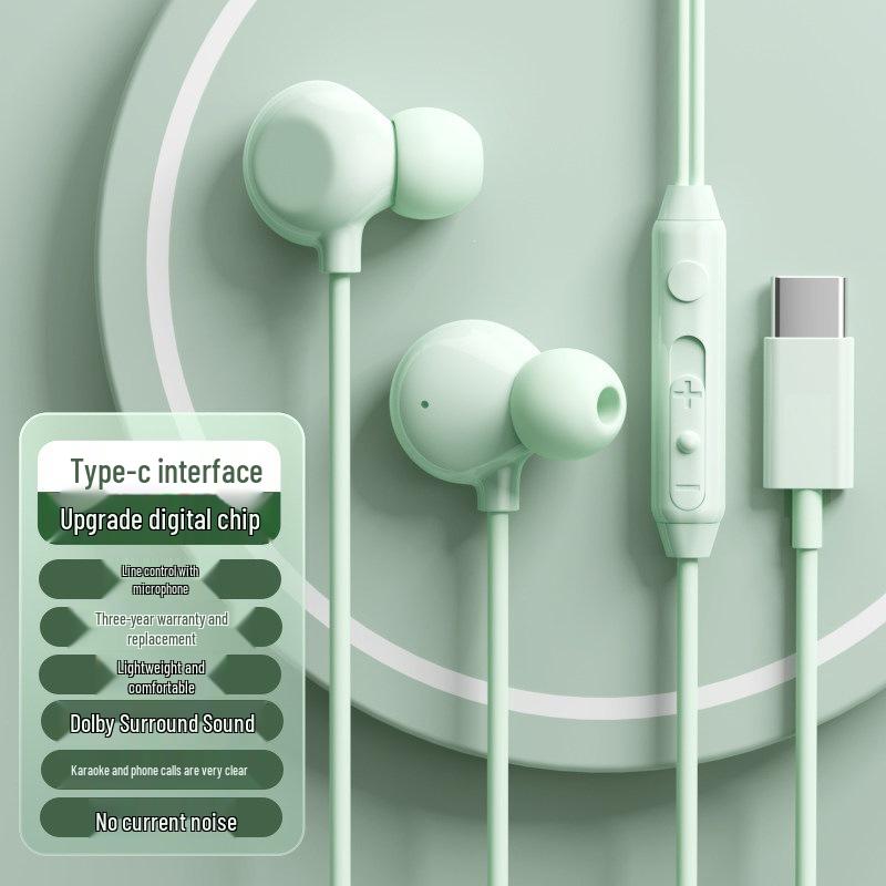 Er Ye Wired In-Ear Type-C Sleep Earphones for Apple, Huawei, Xiaomi, Oppo, Honor