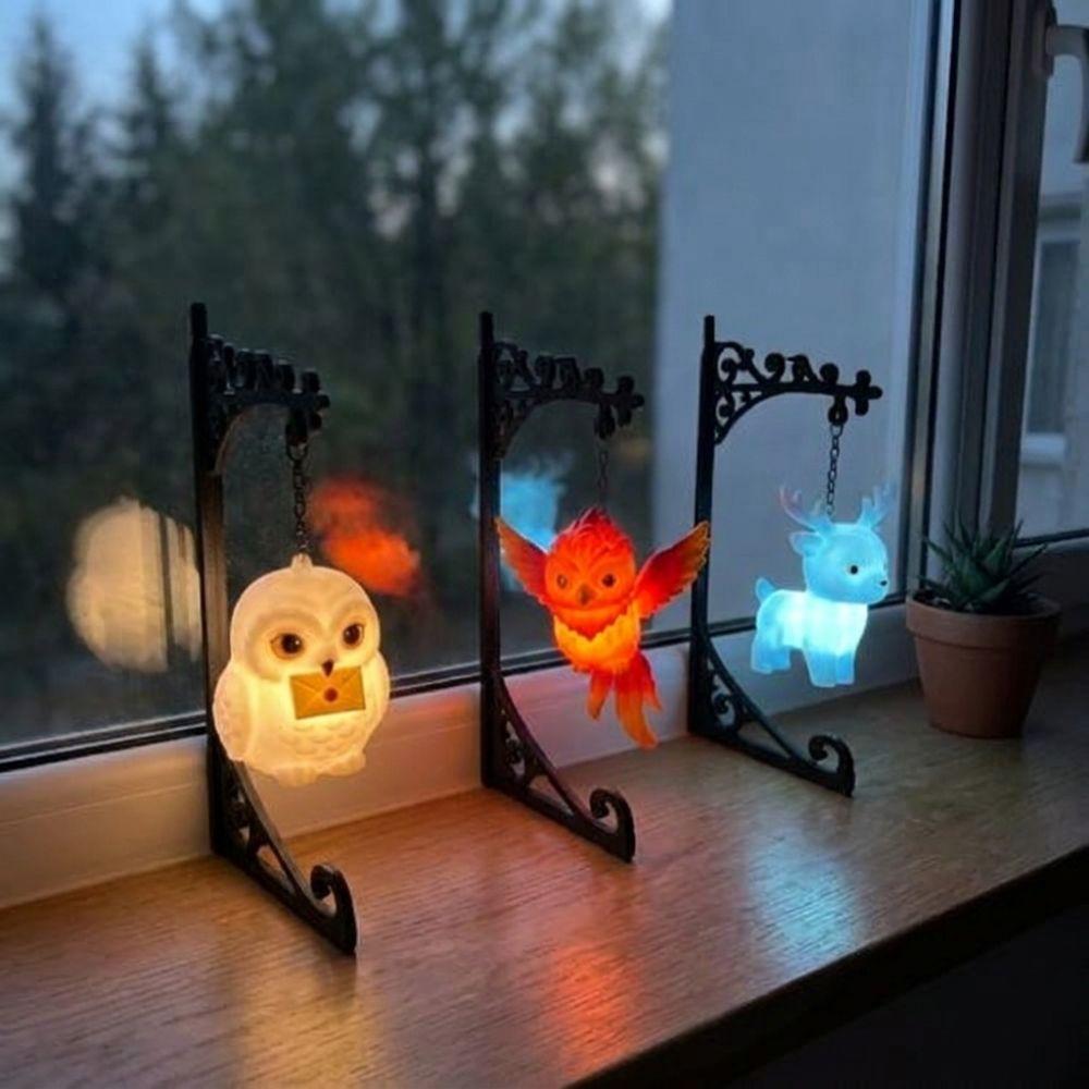 Wrought Iron Owl Bookshelf Lamp Vintage Bookend Shelf Lamp Reading Nook Light  Birthday Gift