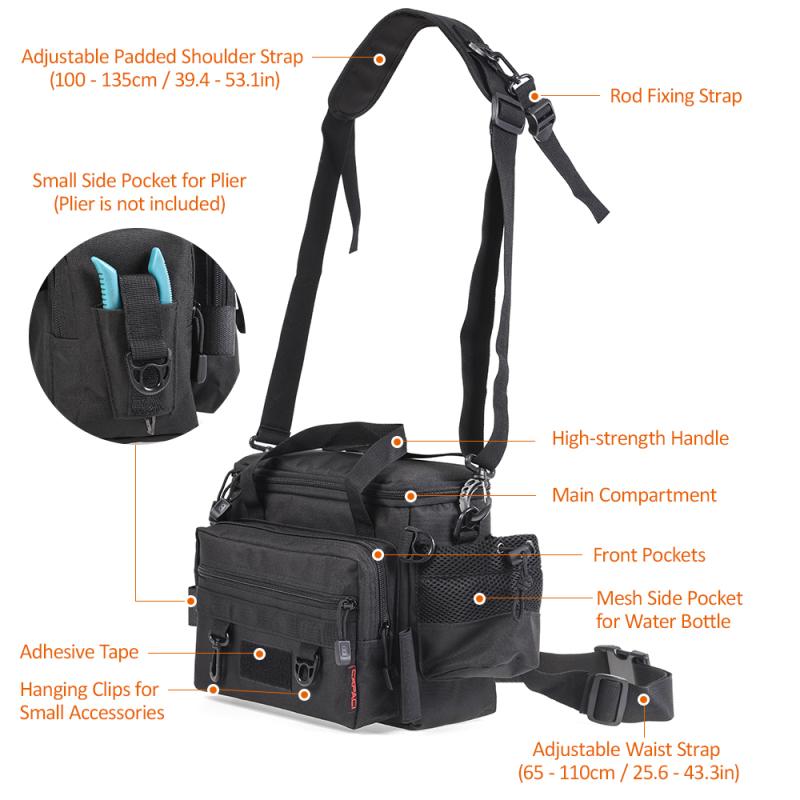 Waterproof Fishing Bag Large Capacity Multifunctional Lure Fishing Tackle Pack Outdoor Fishing Shoulder Bag Waist Bag