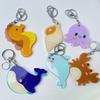 Whale Mirror Pendant Keyring Animals Bag Pendant Lovely Acrylic Keychain  Bag Accessory