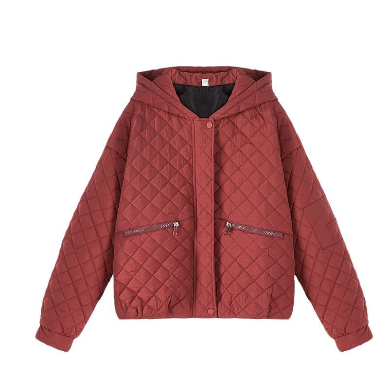 2024 Women's Winter Plaid Cotton-Padded Jacket - Petite Fit, Short Style