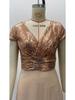 Elegant V-Neck Sequin Chiffon Sleeveless Dress for Spring/Summer 2025