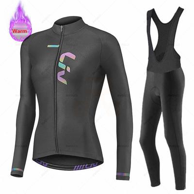 Liv-Thermal Fleece Fahrradtrikot-Set für Damen, MTB-Kleidung, Rennrad-Uniform, Radbekleidung, Winter