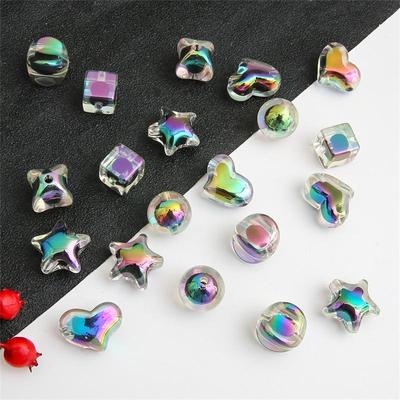 Transparente schwarz plattierte Perlen Bunte Zwischenstücke für DIY Halskette Armband