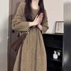 Womens Knit Sweater Dress Loose Oversized Long Sleeve Round Neck Winter Casual Comfortable Cardigan Style