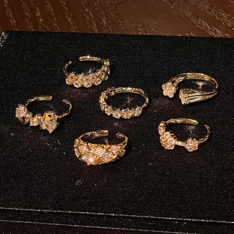Vintage Medieval Style Flower Zir*****Pen Ring Personality Niche High Sense Exquisite Temperament Accessories