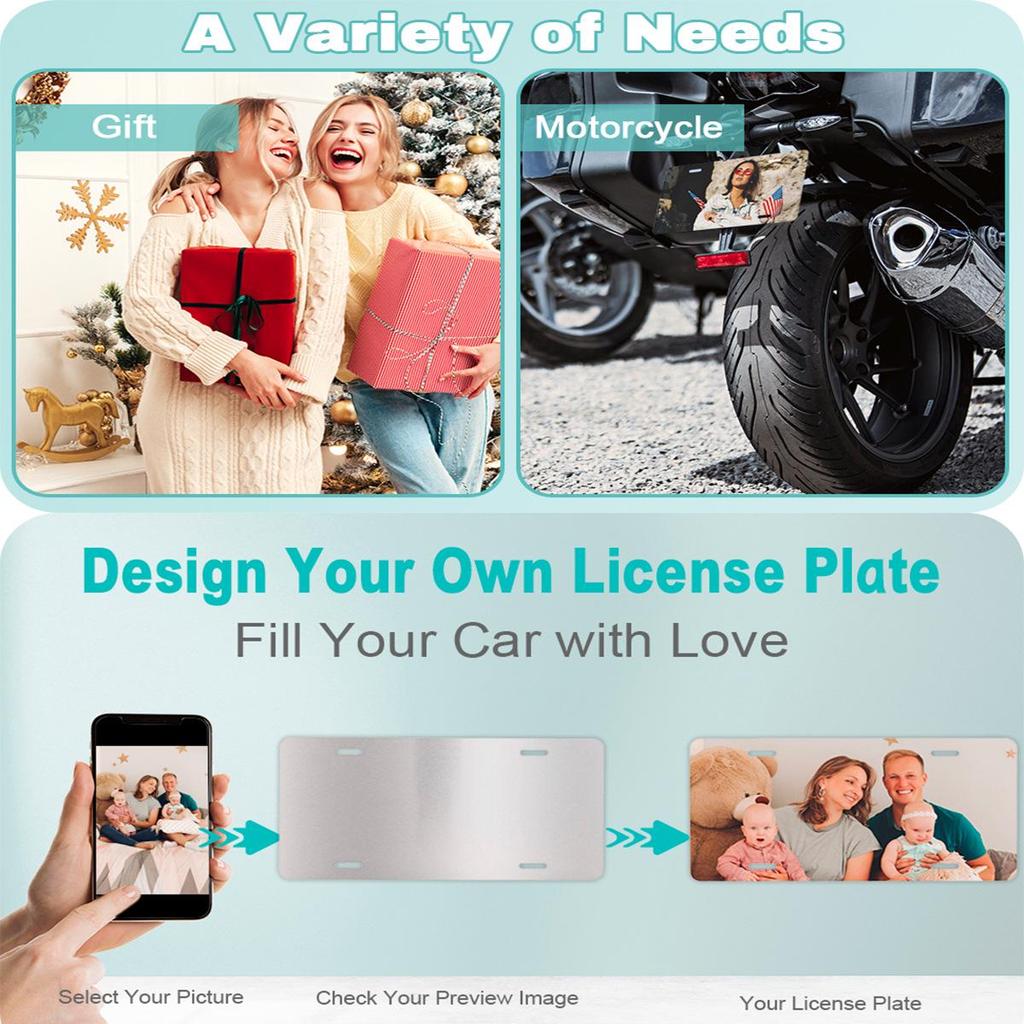 Sublimation Printed US Standard License Plate Metal Sign, 12x6 Inches, Hot-Selling Design