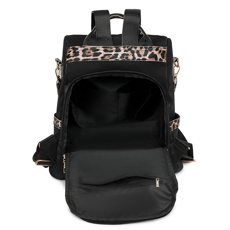 Rucksack mit Leopardenmuster und großem Fassungsvermögen für Damen, diebstahlsicherer Rucksack