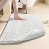 Chenille Bath Mat Soft Short Plush Water Absorbent Bathroom Rug Quick Dry