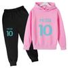 Set Hanorace Copii Fotbalist Messi Modă Strădală Băieți și Fete Pulover Sport Toamnă + Pantaloni de Trening Set 2 Piese Outdoor