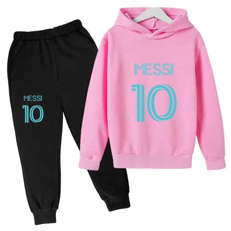 Set Hanorace Copii Fotbalist Messi Modă Strădală Băieți și Fete Pulover Sport Toamnă + Pantaloni de Trening Set 2 Piese Outdoor