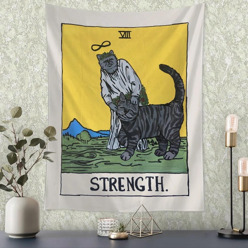 Funny Black Cat Decorative Tapestry Office Living Room Decor Home Wall Tapestry