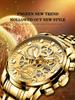 UTHAI Men's Watch Light Luxury Automatic Hollow Fashion Trend Waterproof Luminous Stainless Steel Strap Quartz Watch Reloj Gift