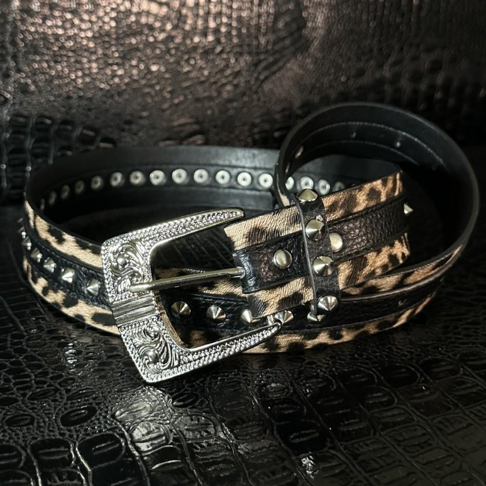 Rivet Women's Belt Vintage Dress Jeans Belt Fashionable Leather Waist Belt  Waist Accessories