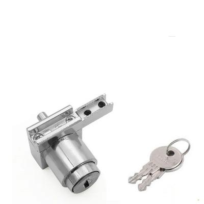 1pc Zinc Alloy H Slide Chute Lock with Key for Jewellery Wine Showcase Cabinet Door Glass Push Furniture Hardware