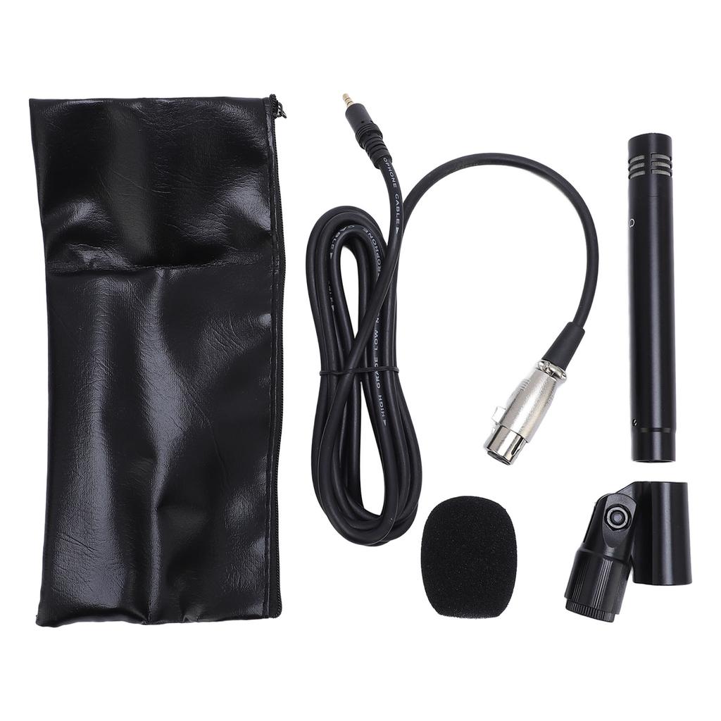 Small Diaphragm Condenser Microphone with Clip XLR Noise Reduction Instrument Microphone for Piano Guzheng Guitar