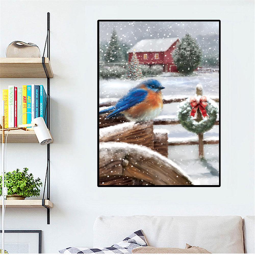 Diamond Painting Winter Bird DIY 5D Embroidery Christmas Cross Stitch Full Square / Round Diamond Mosaic Landscape Home Decoration