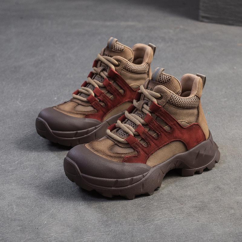 Fashion 4cm Suede Genuine Leather Plush Autumn Chunky Sneakers Platform Wedge Women Flats Vulcanize Loafer Spring Winter Shoes