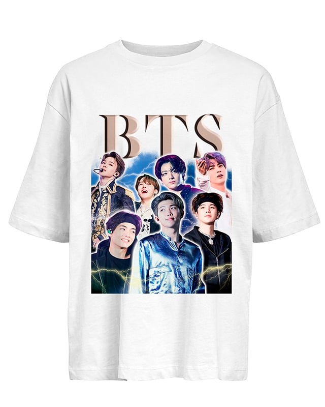 BTS CRUZ AZUL BOOTLEG Camiseta Gráfica Feminina Masculina Algodão Solta Y2k Streetwear Manga Curta Oversized Roupas Femininas