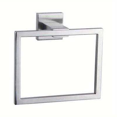 Bathroom Towel Rack Square Towel Ring SUS 304 Stainless Steel Wall Mounted Simple Towel Rack Brushed Design for Bathroom Accessories