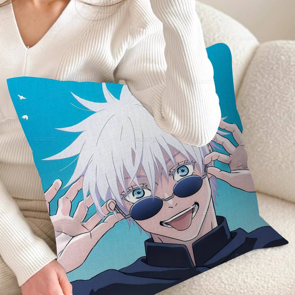 JJujutsu Anime Selfadhesive Pillowcase Toon Gift Cushion Cover Bedroom Home Sofa Chair Seat Decor Pillow Case