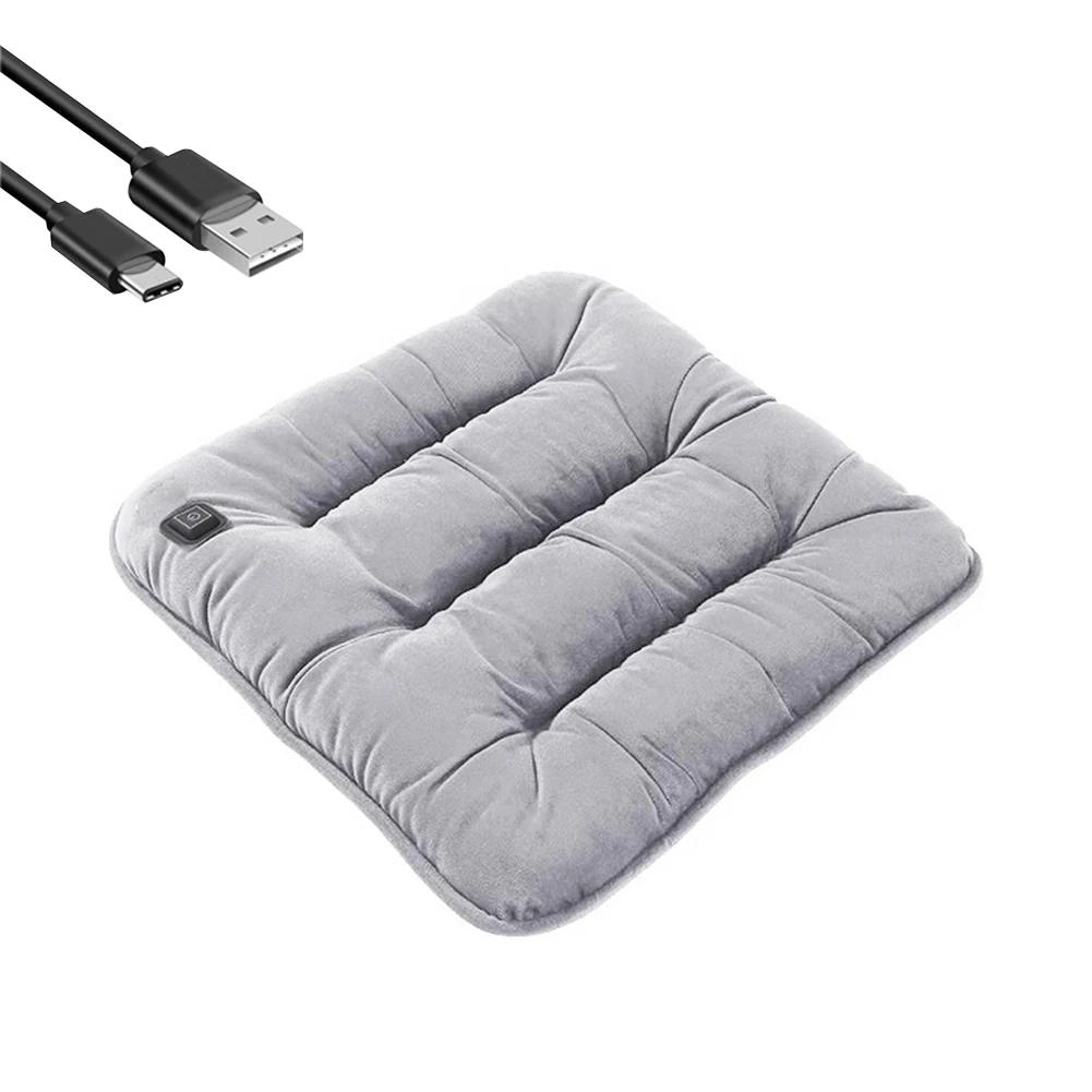 Car Heated Seat Cushion USB Power Graphene Heated Seat Pad 3 Levels Heating Seat Cushion for Park Stadium Car Travel