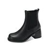 Fashion New Autumn Winter Genuine Leather Women Boots Fashion Round Toe Shoes for Women Short Boots Women High Heel Botas De Mujer