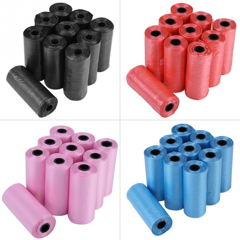 10 Rolls/150Pcs Plastic Pet Dog Waste Bags 33 * 22cm  Trash Cleaning Bag
