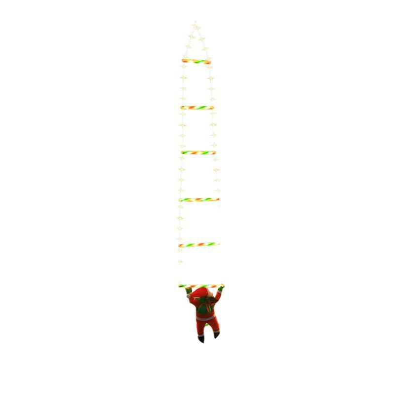 LED Santa Climbing Ladder with Parachute Lights – Christmas String Light Eaves Decoration