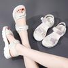 Summer Women's Thick Soled Sandals Women's Fashion Lightweight Velcro Outdoor Casual Sandals  Beach Shoes Slippers for Girls