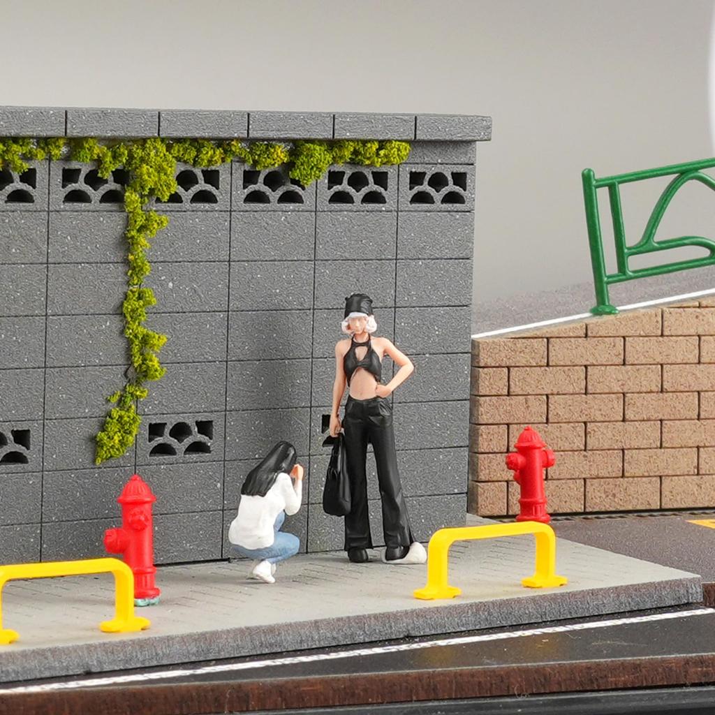 Shoucangjia 164 Resin Figure Model, Architectural Model and Miniature Landscape Decoration DIY, Pre-painted Figure (Photographer and Model) (Photo