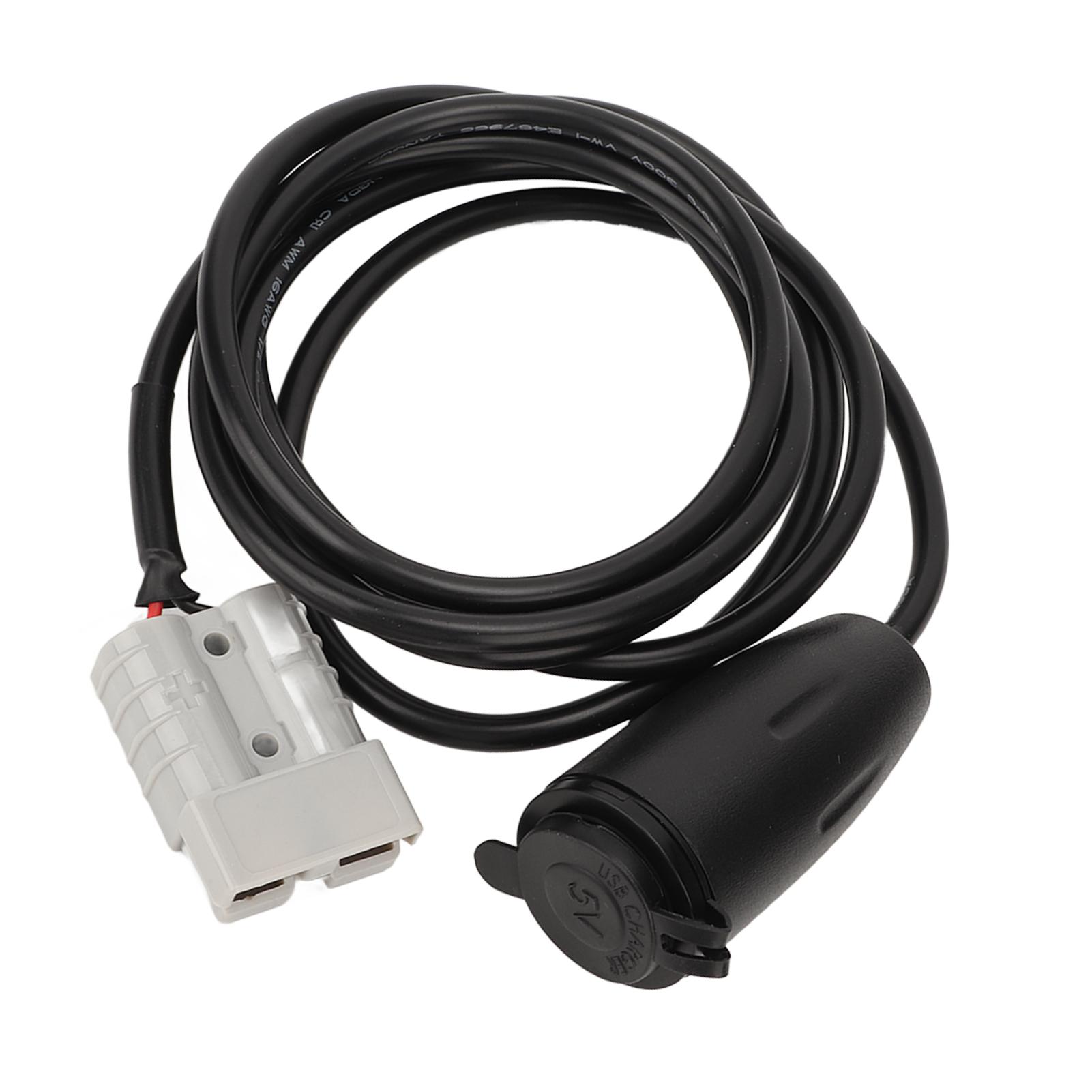 

Кабель-разъем для зарядки аккумулятора 50А на 4.8А с USB-адаптером, 16AWG, длина 2 м, для автомобильной и промышленной техники