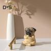 Meditating Dog Figurine Resin French Bulldog Statue Yoga Puppy Animal Sculpture Home Office Desktop Garden Decoration Ornament Festival Gift