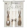 Easter Rabbit Tulle Curtains For Living Room Bedroom Voile Sheer Curtain Window Home Decor Drapes