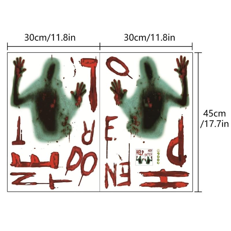 Creative Halloween Window Stickers PVC Decals Scary Automobile Exterior Deco