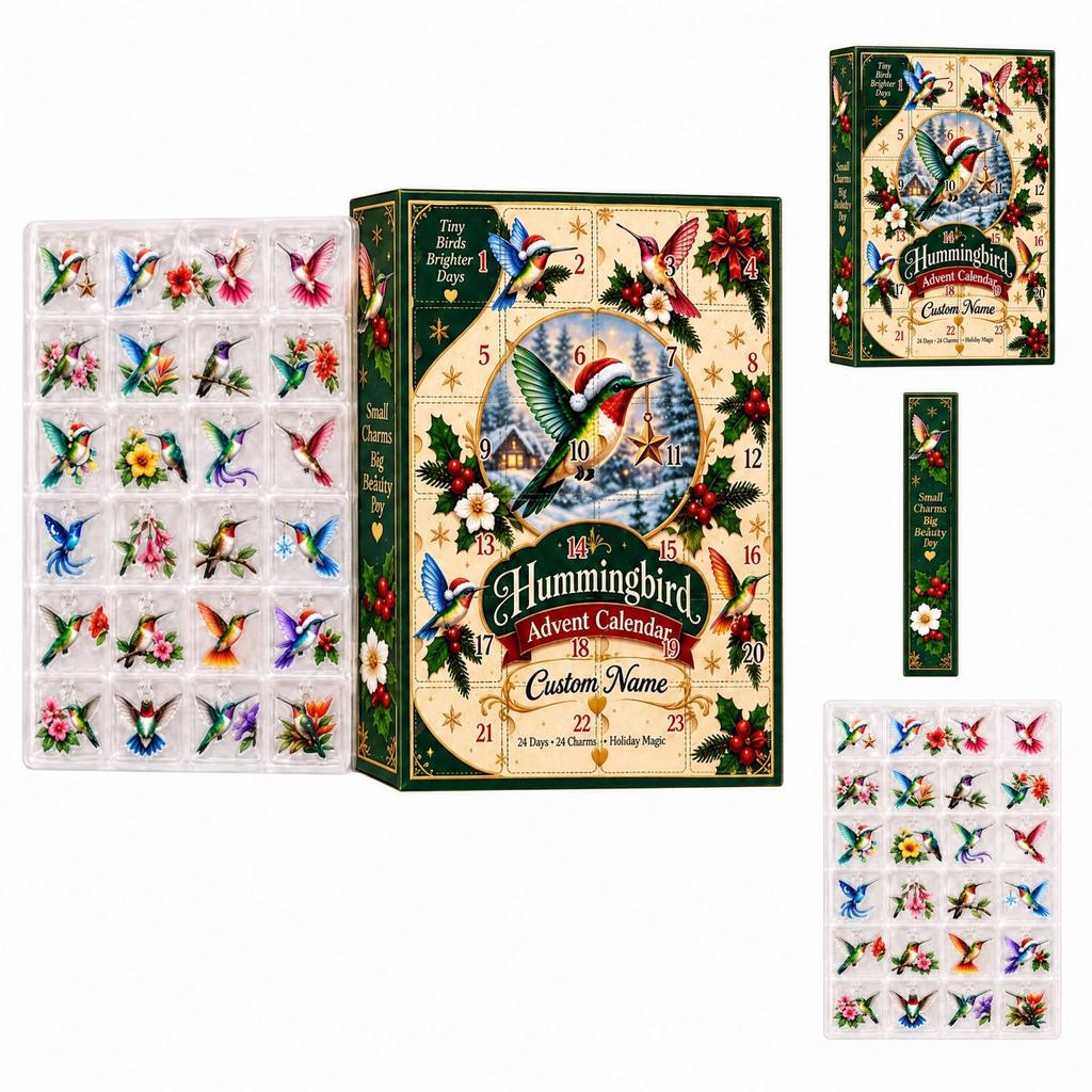 2D Flat -Day Holiday Advent, Countdown Calendar with Surprise Items for Christmas
