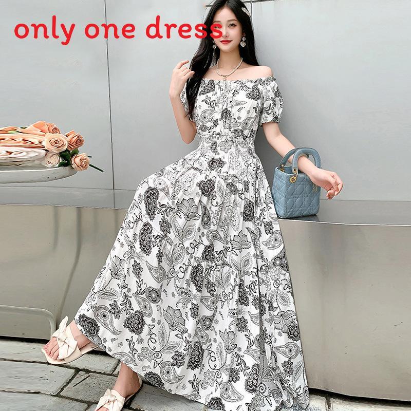 Bohemian Maxi Dress With Elastic Waist For Summer Beach Vacation And Artful Style