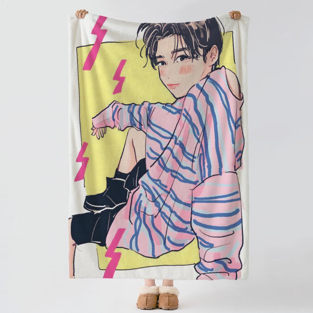 Music NNaniwa DDanshi Throw Soft Warm Flannel Blanket Multiuse Throw for Bed Sofa Office Air Conditioning Nap Blanket