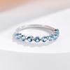 Sea Blue Zircon Sterling Silver 925 Ring with High-End Feel and Niche Design
