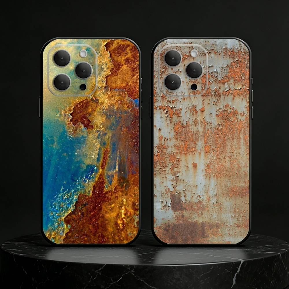 Retro Industrieller Stil Rostige Wände Handyhülle Silikon schwarz Weich Für IPhone 17,16,15,14,13,12,11,SE,Plus Pro Max