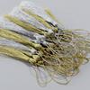 30pcs Gold Silver Color Tassels Polyester Silk Fringes with Cord Loop For DIY Handmade Bookmark Keychain Jewelry Decor Materials