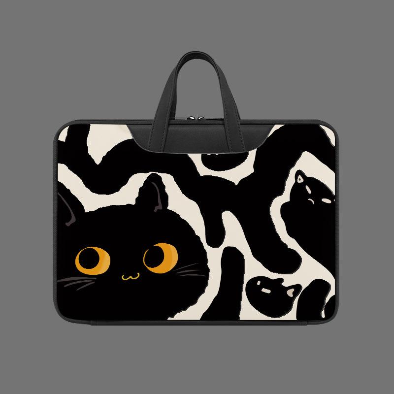 Kawaii Cartoon Animal Print Waterproof PU Laptop Handbag Shock Resistant Portable Notebook Carry Case Compatible With All Brands 13-16 Inch Laptops