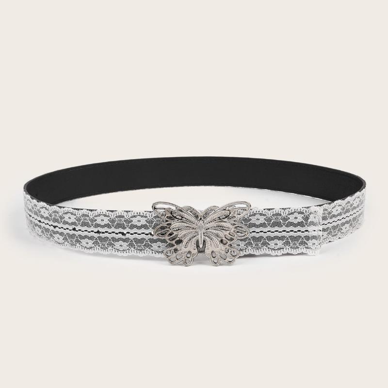 White Floral Lace Waist Belt Adjustable Sweet All-Match Waistband For Women Casual Waist Strap Decor Accessories Gifts