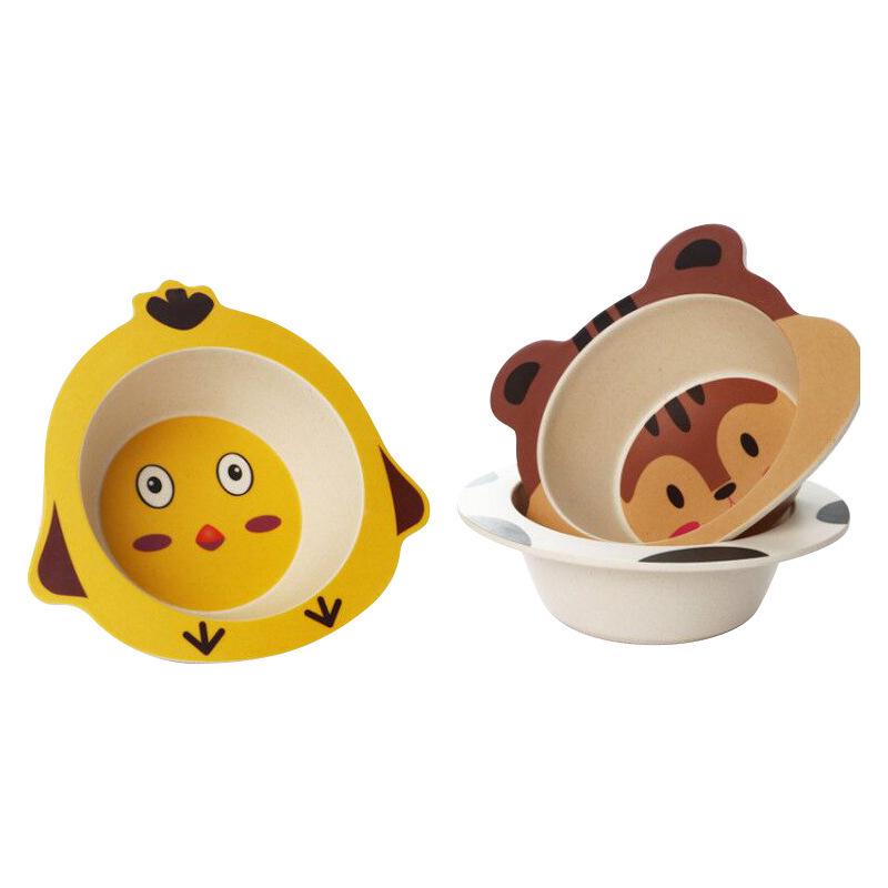 Eco-Friendly Bamboo Fiber Children's Bowl - Cartoon Design for Meals & Snacks
