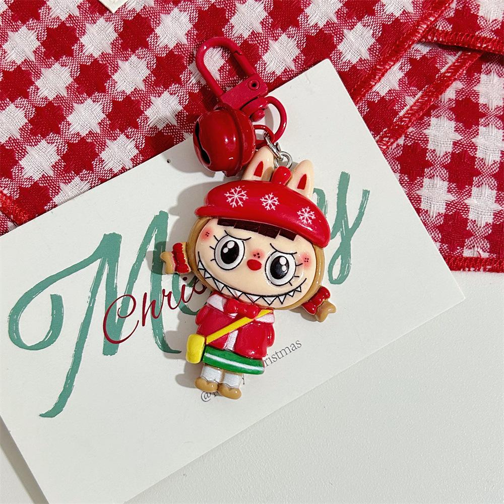

Cartoon Christmas Keychain Red Bell Student Schoolbag Pendant Snowman Elk Christmas Tree Hanging Ornaments
