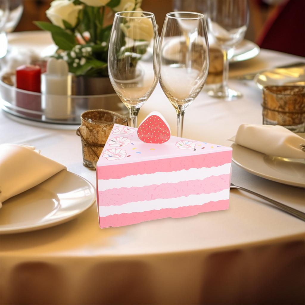 10 Pcs Triangular Cake Shape Birthday Party Creative Gift Box Favor Boxes Kraft Paper Case Bride Candy Holder