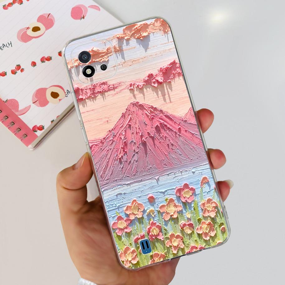 For Cover Realme C11 2021 Case Fashion Marble Love Heart Silicone Soft TPU Phone Back Cover For Realme C11 RMX2185 C20 C20A Capa