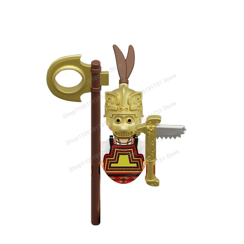 MOC Chinese Soldier Figures Building Blocks Shangzhou Dynasty Qin Dynasty Castle Warrior Knights Army Accessories Bricks Toys