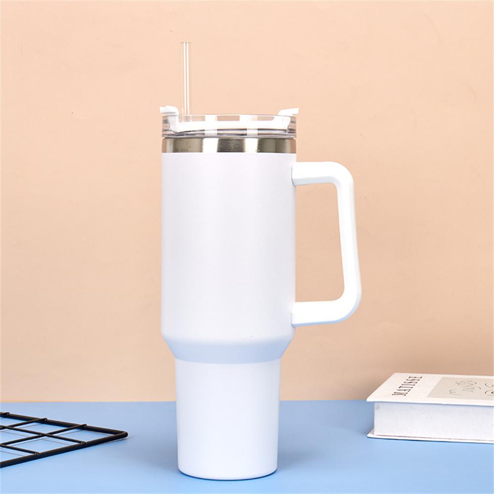 

Halloween gift New 40OZ Handle Cup Double-layer Thermos Cup 304 Handle Car Water Cup with Straw 40oz жёлтый