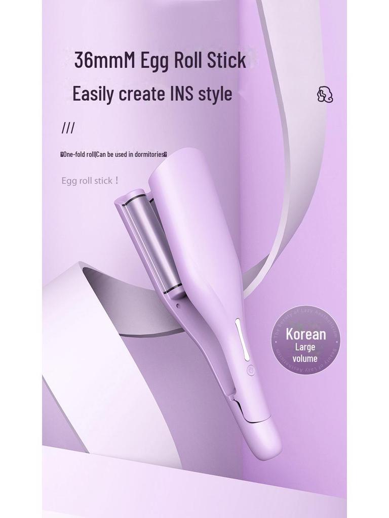 36mm M-Shaped Big Wave Hair Curler - Gentle No-Damage Triple-Tube U-Shaped Design for Water Ripple Waves